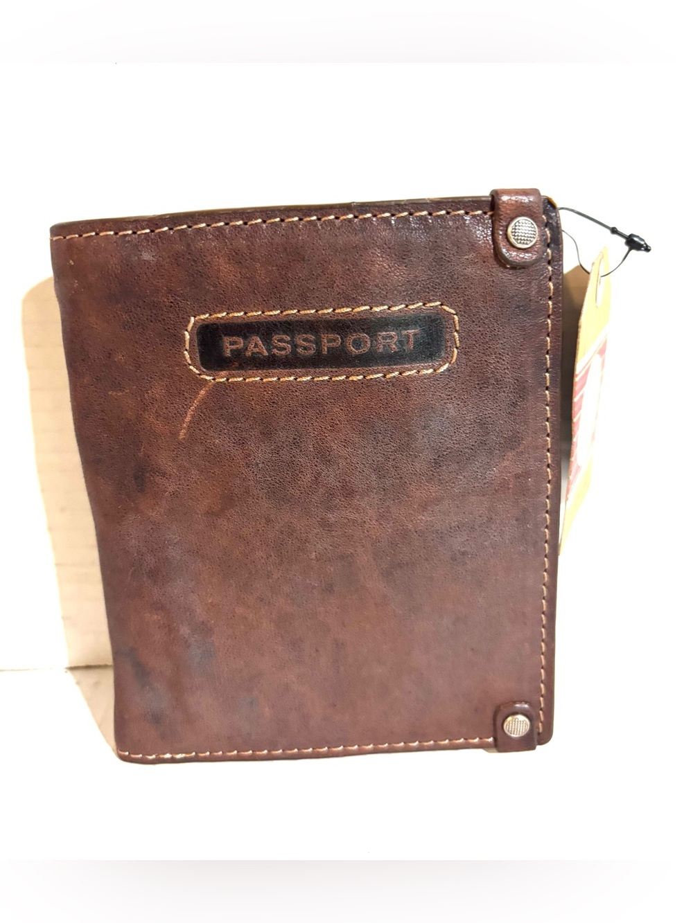 Classic distressed, leather Brown Leather wallet Passport Holder
